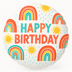 Retro Rainbow Birthday Foil Balloon