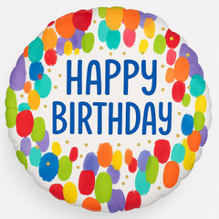 Colorful Dots Happy Birthday Foil Balloon