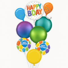 Vibrant Birthday Celebration Foil Balloon Bouquet