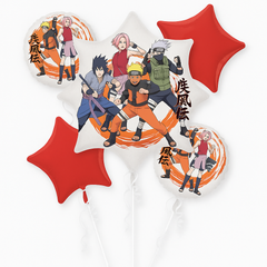 Naruto Themed Foil Balloon Bouquet - Perfect for Birthdays!