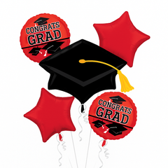"Be True to Your School" Graduation Balloon Bouquet - Red & Black