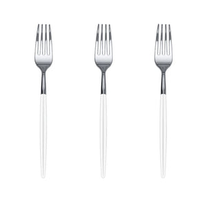 Trendables Forks White/Silver | 20 Count