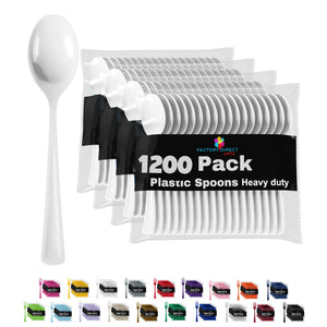 Heavy Duty White Plastic Spoons - 7 in. | Case of 1200