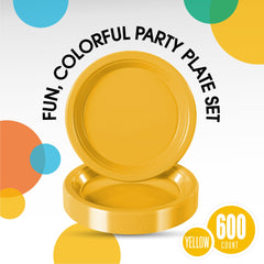 7 In. Yellow Plastic Plates | Case of 600