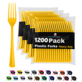 Heavy Duty Yellow Plastic Forks | Case of 1200