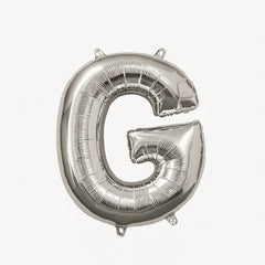 Silver Letter G Foil Balloon - Air-Filled