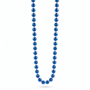 Royal Blue Metallic Bead Necklace - 30 In.
