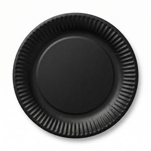 Classic Black 10" Paper Dinner Plates - Solid Color