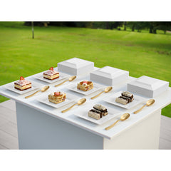 4.5 In. White Square Plates | 600 Count