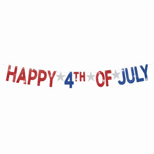 Glitter Happy 4th of July Banner