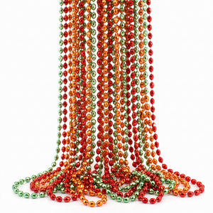Fiesta Metallic Bead Necklaces - 30" Assorted Colors, 24-Pack