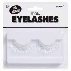 Self-Adhesive White Tinsel Eyelashes - Costume Accessory