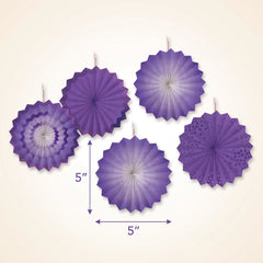 Vibrant Purple Paper Parasol Fans