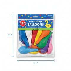 Twist & Shape Latex Balloons - 144 Pack