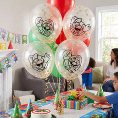 Nintendo Super Mario Bros Confetti Latex Balloons - 12", 6-Pack