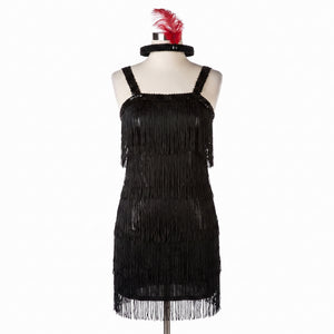 Adult Flashy Flapper Costume with Fringe and Headband