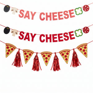 Pizzeria Felt Pennant Banner Set, 2-Pack