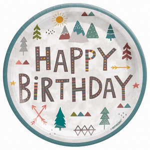 Wilderness Adventure 7" Round Birthday Paper Plates - 8 Pack