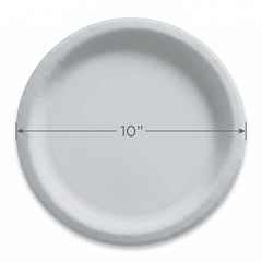 Elegant Silver 10" Round Paper Dinner Plates