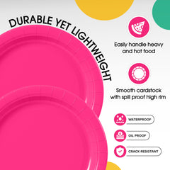 9 In. Cerise Paper Plates | Case of 1000