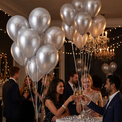 Silver Pearl Latex Balloons, 12-Inch, 15-Pack