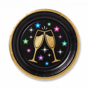 Starlight New Year's Eve Round Paper Plates, 6.75-Inch, 20-Pack