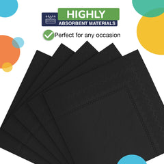 Black Luncheon Napkins - 6.75 in. x 6.75 in. | Case of 3600