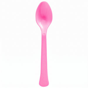 Bright Pink Plastic Spoon - 7.5 in.