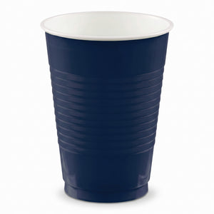 True Navy 12oz Plastic Cups - 50 Pack