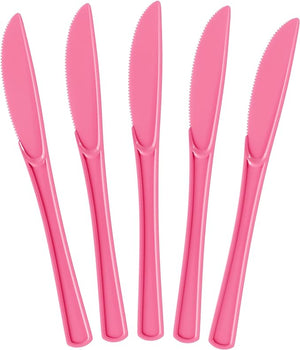 Heavy Duty Cerise Plastic Knives - 7.75 in. | Case of 1200