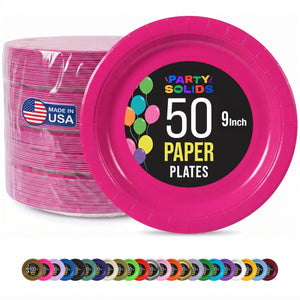 9 in. Cerise Paper Plates | 50 Ct.