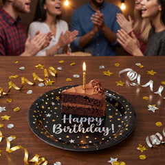 Sparkling Celebration Prismatic Birthday Plates, 9" Round, 8-Pack