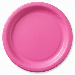 Bright Pink Paper 9" Plates - 20 Count