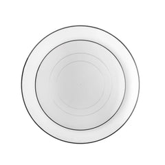 10 In. Classic Clear & Black Rim Design Plastic Plates | 120 Count
