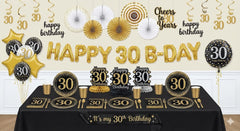 87 Pcs 30th Deluxe Birthday Party Kit - For 8 Guests