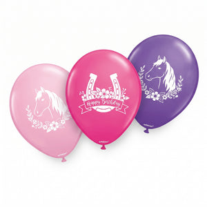 Saddle Up Western Theme Latex Balloons, Pink/Purple, 12-Inch, 6-Pack