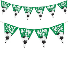 "Game Time!" Soccer Pennant Banner - 12ft Sports Party Decoration