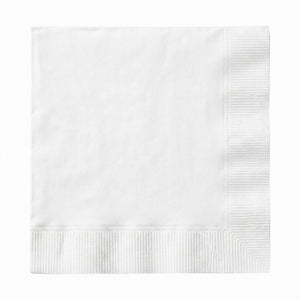 Classic White Beverage Napkins - Solid Color - 5 In. X 5 In.