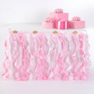 Disney Princess Fabric Table Skirt with Pink Ruffles
