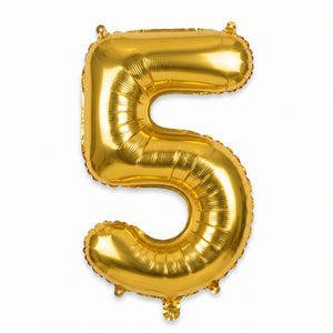 Metallic Gold Number 5 Foil Balloon