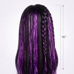 Vibrant Purple Tinsel Hair Extensions