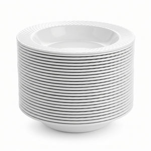 Elegant 7.5" White Premium Plastic Dessert Plates - Pack of 32