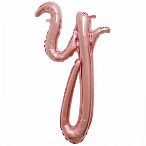 Rose Gold Script Letter Balloon - 'Y' 8-Inch Foil, Air-Filled