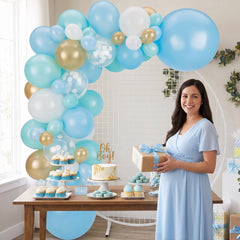Pastel Blue Balloon Garland Kit - Elegant Decor for Any Occasion