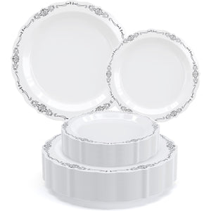 White/Black Victorian Combo Set | Service for 160