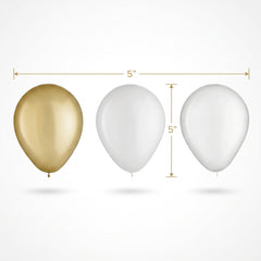 Golden Assorted 5" Latex Balloons - 25 Pack