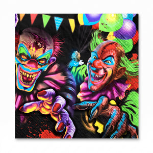 Creepy Carnival Blacklight Beverage Napkins - 12 Pack - 5 In. X 5 In.