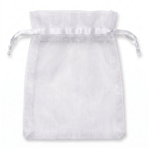 Elegant White Organza Favor Bags - 24 Pack