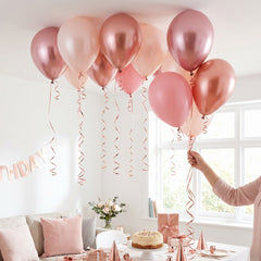 Rose Gold 11" Latex Balloons - 15 Pack