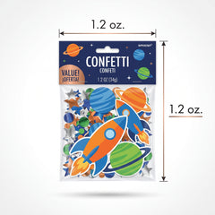 Blast Off Space-Themed Confetti for Baby's First Birthday
